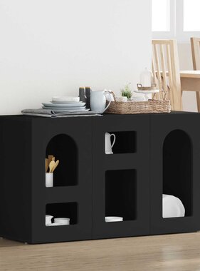 VidaXL Dressoir Zwart 100 x 35 x 59 cm Bewerkt hout