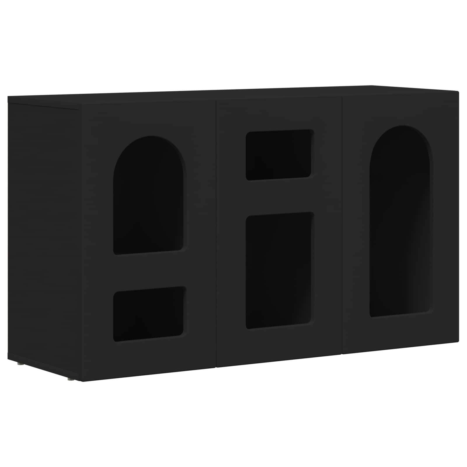 VidaXL Dressoir Zwart 100 x 35 x 59 cm Bewerkt hout