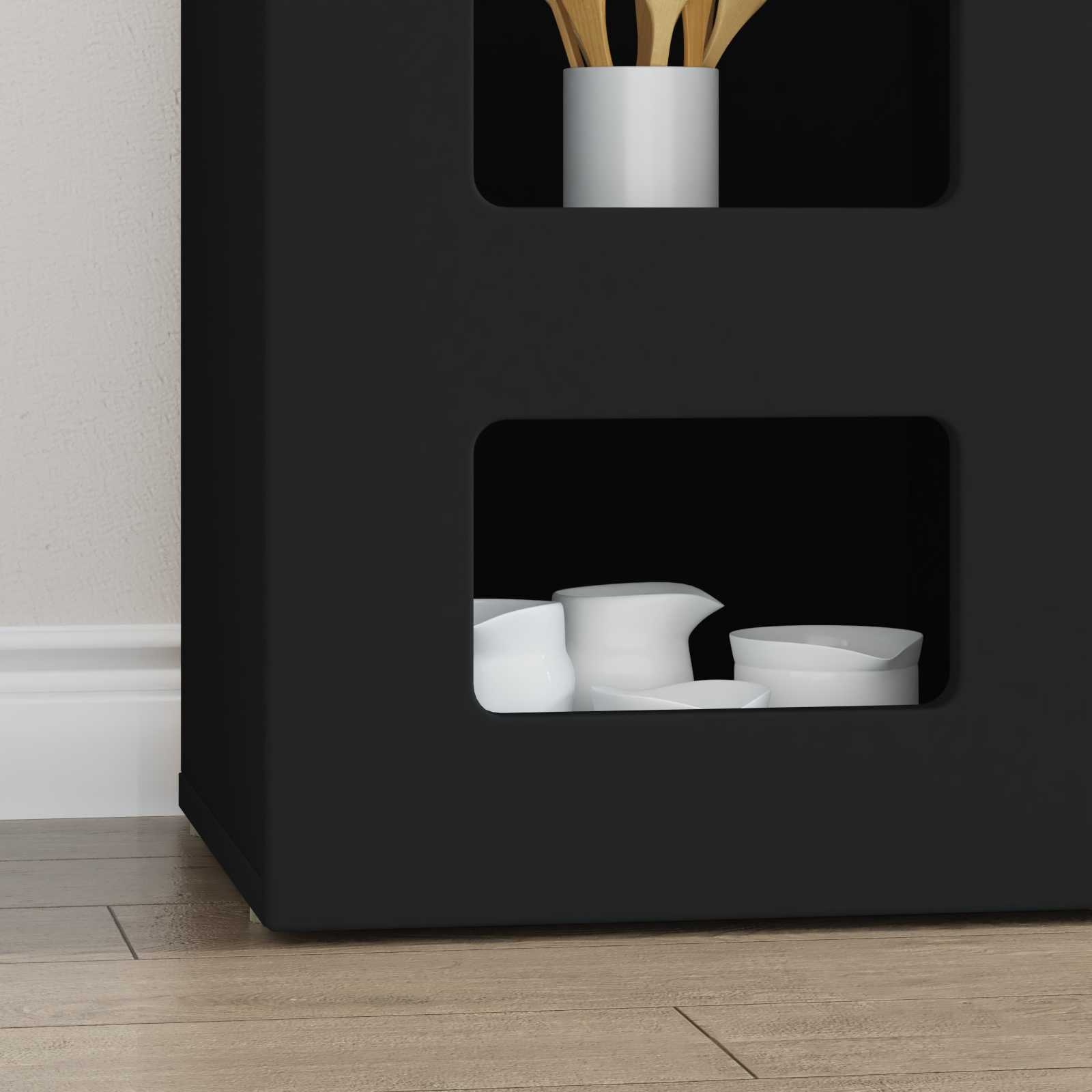 VidaXL Dressoir Zwart 100 x 35 x 59 cm Bewerkt hout