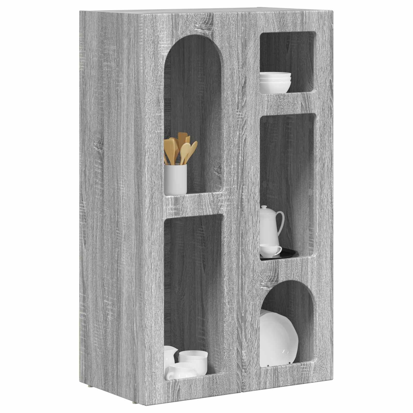 VidaXL Dressoir Grijs Sonoma 59 x 35 x 100,5 cm Bewerkt hout