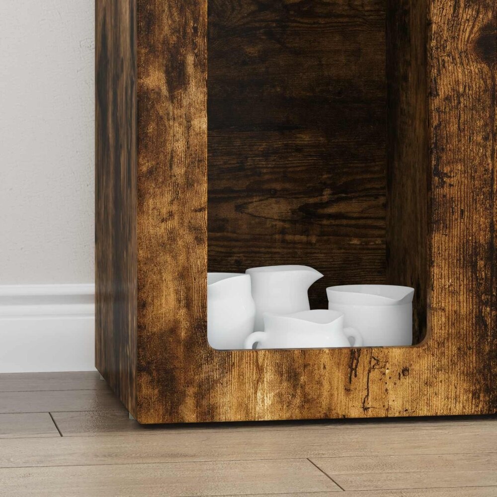 VidaXL Dressoir Gerookt eiken 59 x 35 x 100,5 cm Bewerkt hout