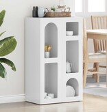 VidaXL Dressoir Hoogglans wit 59 x 35 x 100,5 cm Bewerkt hout