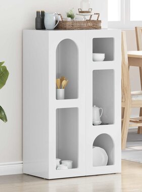 VidaXL Dressoir Hoogglans wit 59 x 35 x 100,5 cm Bewerkt hout