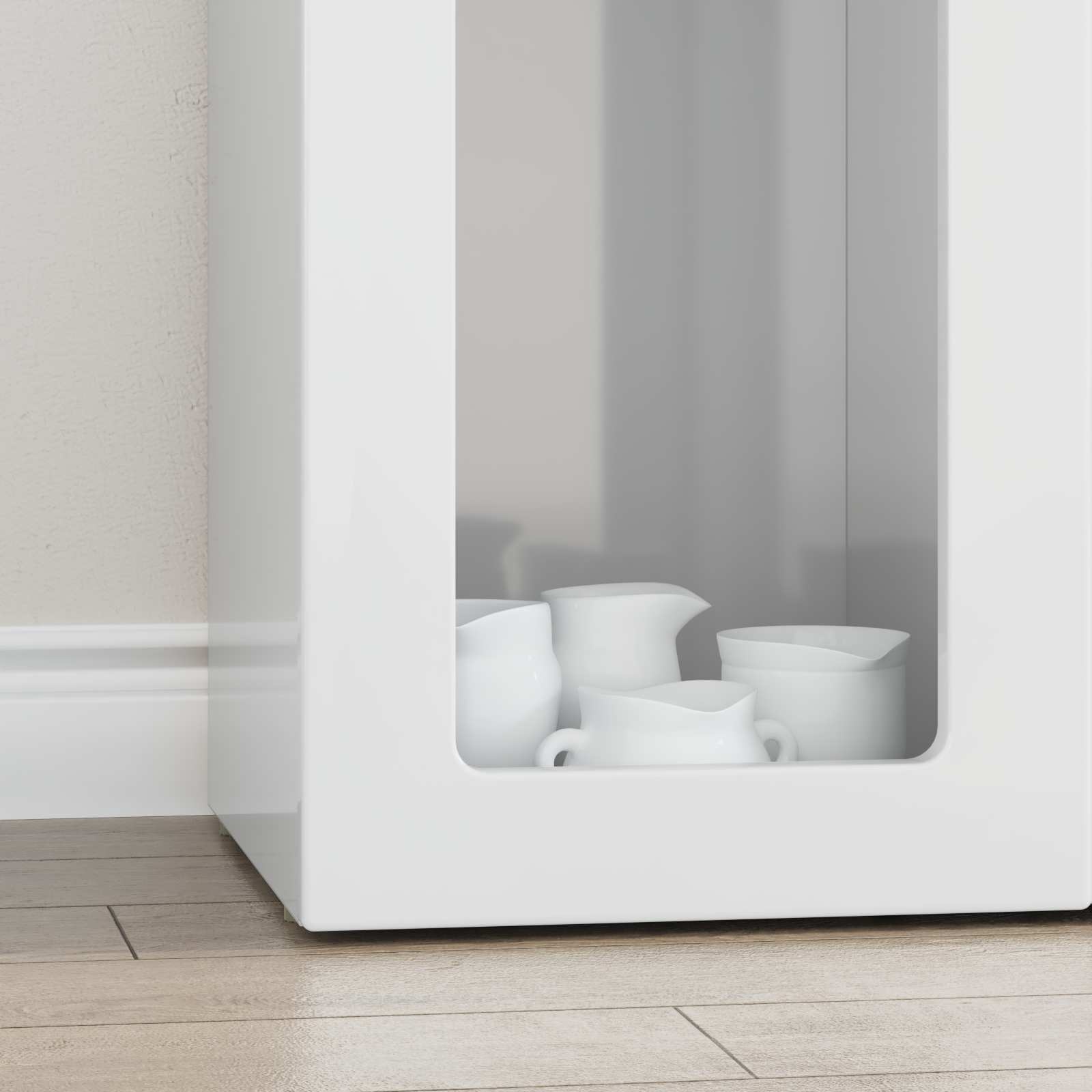 VidaXL Dressoir Hoogglans wit 59 x 35 x 100,5 cm Bewerkt hout