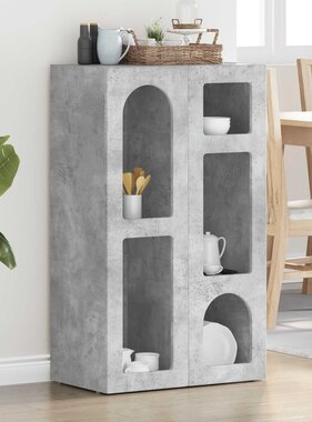 VidaXL Dressoir Beton Grijs 59 x 35 x 100,5 cm Bewerkt hout