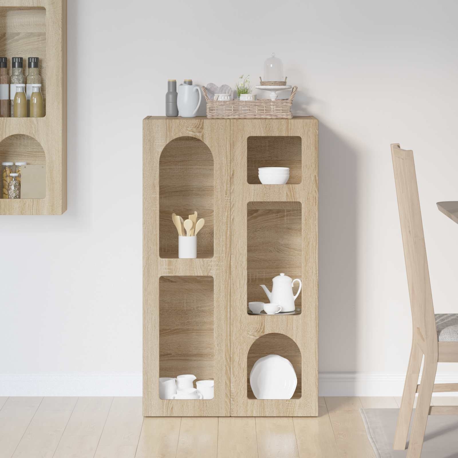 VidaXL Dressoir Sonoma Eiken 59 x 35 x 100,5 cm Bewerkt hout