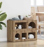 VidaXL Dressoir Artisan Eiken 80,5 x 35 x 59 cm Bewerkt hout