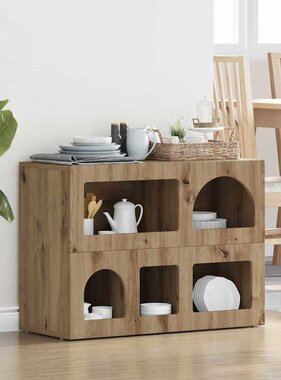 VidaXL Dressoir Artisan Eiken 80,5 x 35 x 59 cm Bewerkt hout