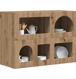 VidaXL Dressoir Artisan Eiken 80,5 x 35 x 59 cm Bewerkt hout