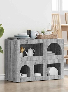 VidaXL Dressoir Grijs Sonoma 80,5 x 35 x 59 cm Bewerkt hout