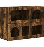 VidaXL Dressoir Gerookt eiken 80,5 x 35 x 59 cm Bewerkt hout