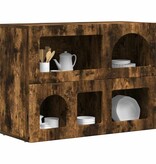 VidaXL Dressoir Gerookt eiken 80,5 x 35 x 59 cm Bewerkt hout