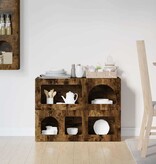 VidaXL Dressoir Gerookt eiken 80,5 x 35 x 59 cm Bewerkt hout