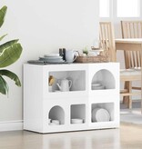 VidaXL Dressoir Hoogglans wit 80,5 x 35 x 59 cm Bewerkt hout