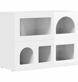 VidaXL Dressoir Hoogglans wit 80,5 x 35 x 59 cm Bewerkt hout