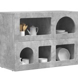 VidaXL Dressoir Beton Grijs 80,5 x 35 x 59 cm Bewerkt hout