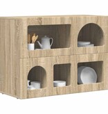 VidaXL Dressoir Sonoma Eiken 80,5 x 35 x 59 cm Bewerkt hout