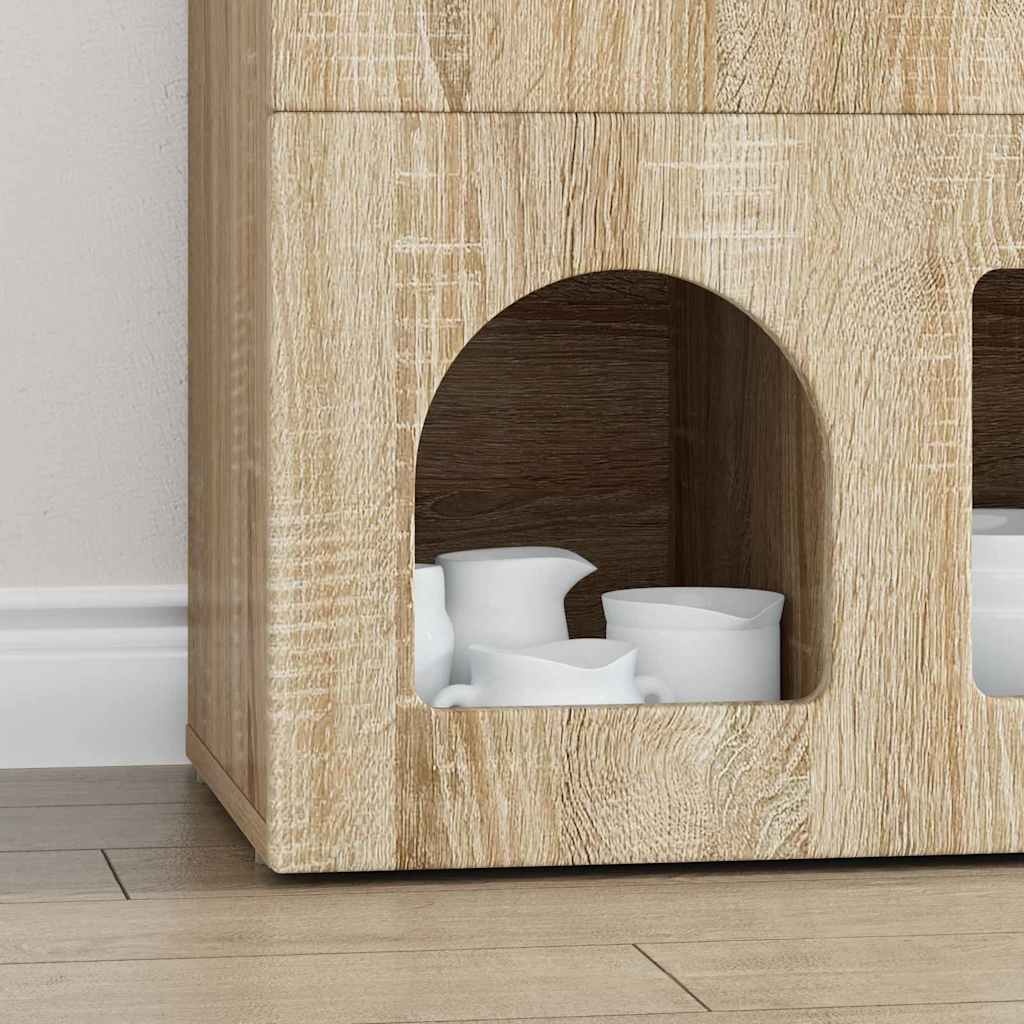 VidaXL Dressoir Sonoma Eiken 80,5 x 35 x 59 cm Bewerkt hout