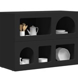 VidaXL Dressoir Zwart 80,5 x 35 x 59 cm Bewerkt hout