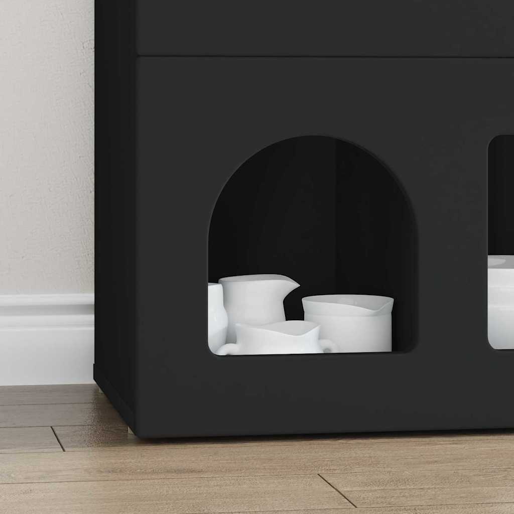 VidaXL Dressoir Zwart 80,5 x 35 x 59 cm Bewerkt hout