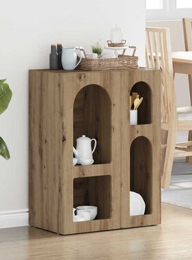 VidaXL Dressoir Artisan Eiken 59 x 35 x 80.5 cm Bewerkt hout