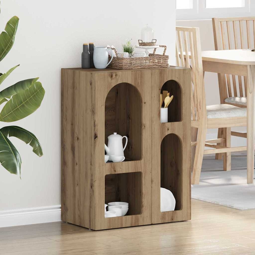 VidaXL Dressoir Artisan Eiken 59 x 35 x 80.5 cm Bewerkt hout