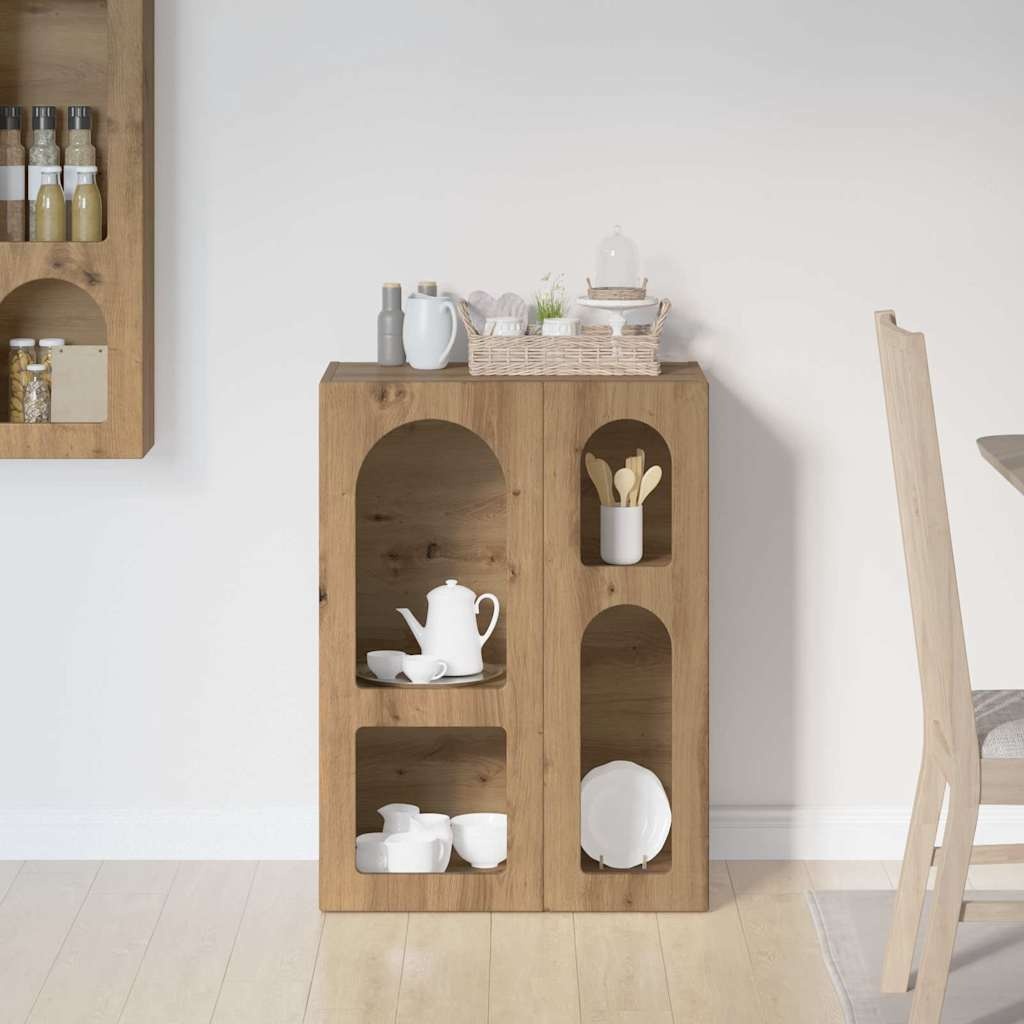 VidaXL Dressoir Artisan Eiken 59 x 35 x 80.5 cm Bewerkt hout
