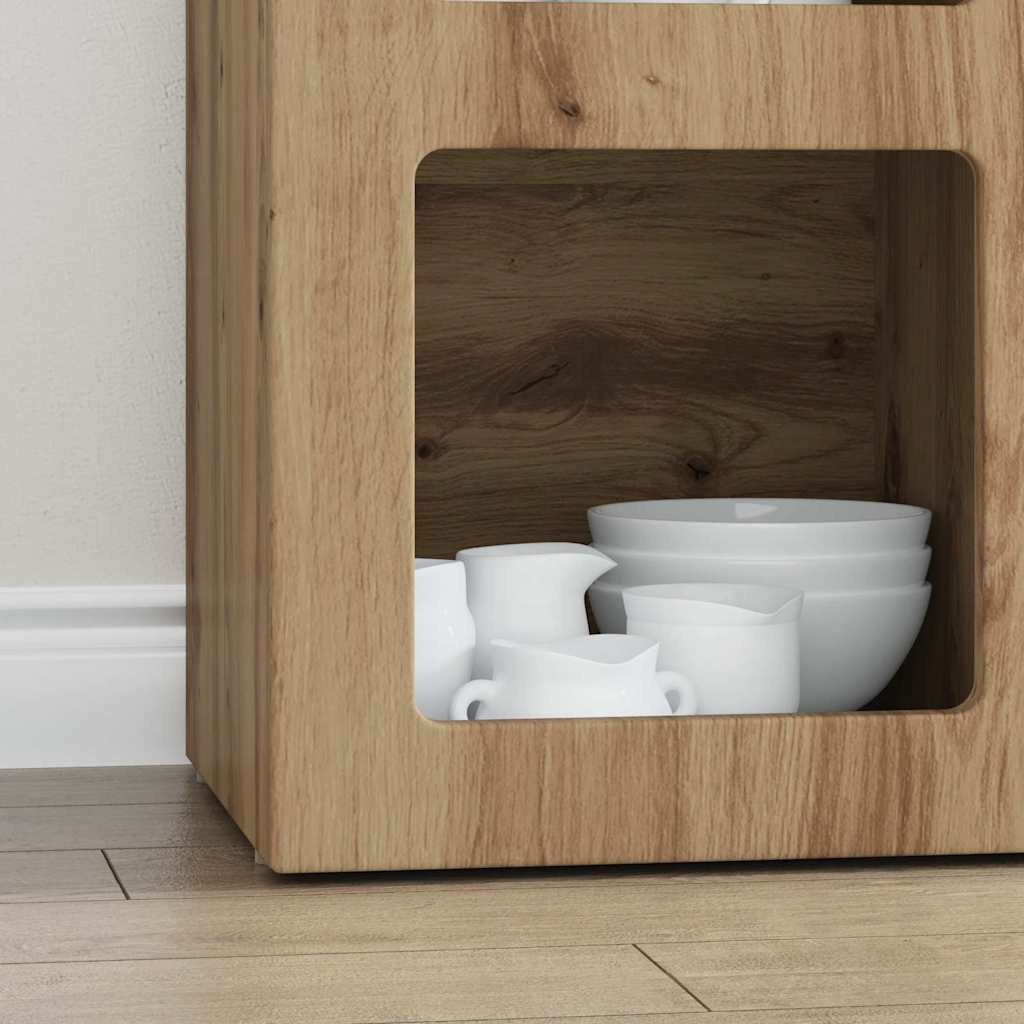 VidaXL Dressoir Artisan Eiken 59 x 35 x 80.5 cm Bewerkt hout