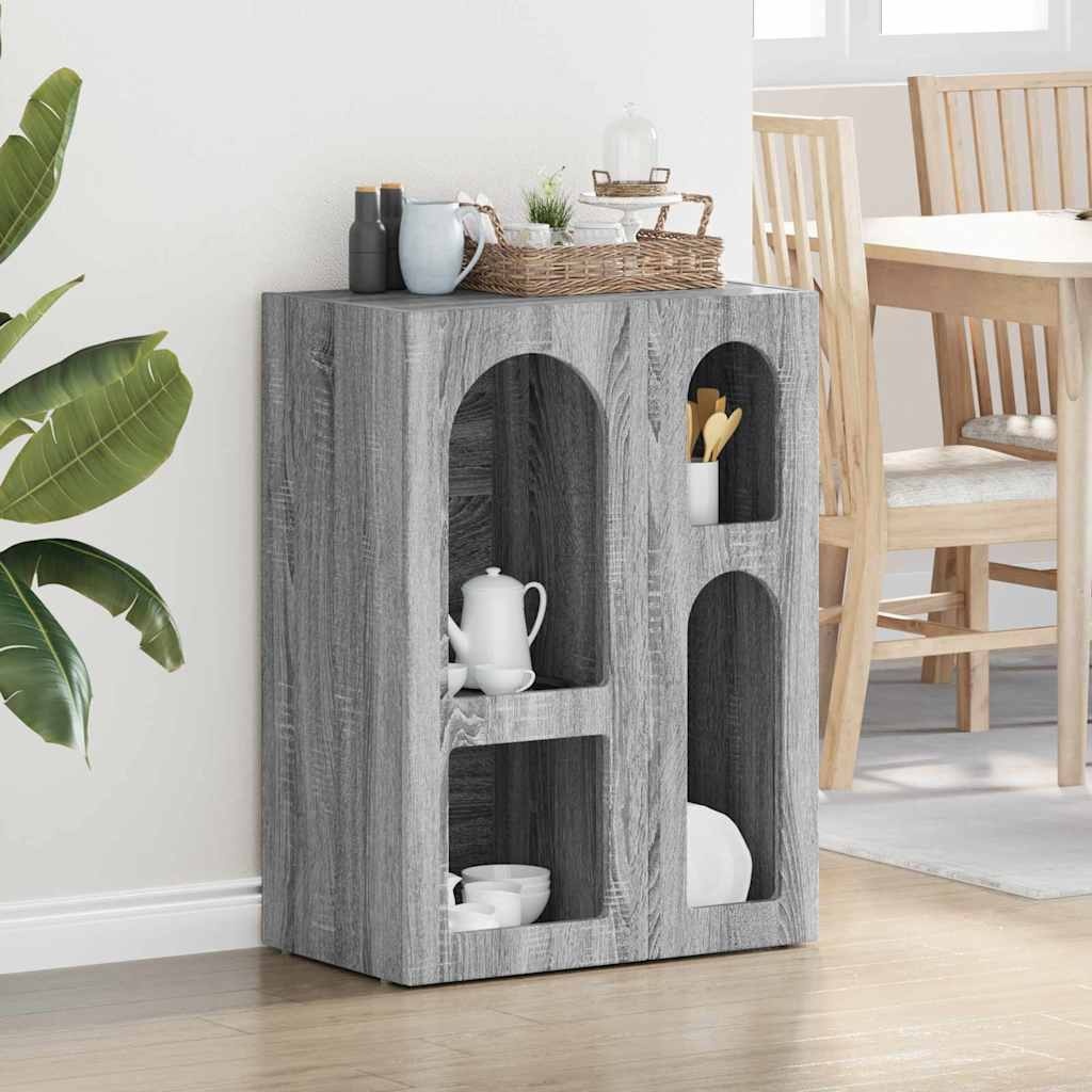 VidaXL Dressoir Grijs Sonoma 59 x 35 x 80.5 cm Bewerkt hout