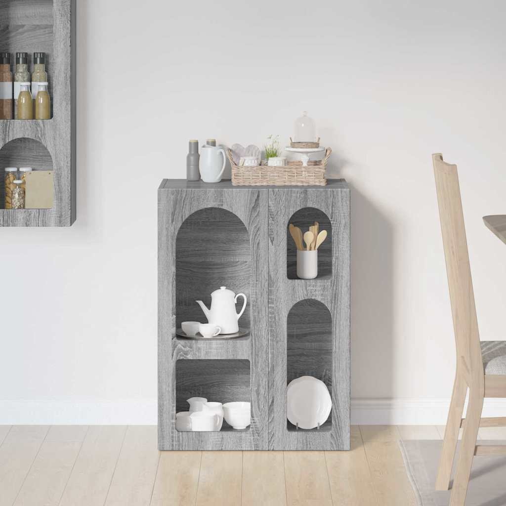 VidaXL Dressoir Grijs Sonoma 59 x 35 x 80.5 cm Bewerkt hout