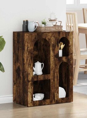 VidaXL Dressoir Gerookt eiken 59 x 35 x 80.5 cm Bewerkt hout