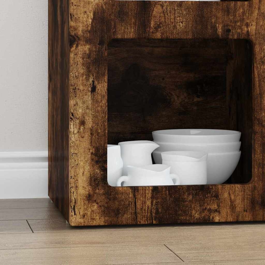 VidaXL Dressoir Gerookt eiken 59 x 35 x 80.5 cm Bewerkt hout