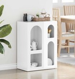 VidaXL Dressoir Hoogglans wit 59 x 35 x 80.5 cm Bewerkt hout