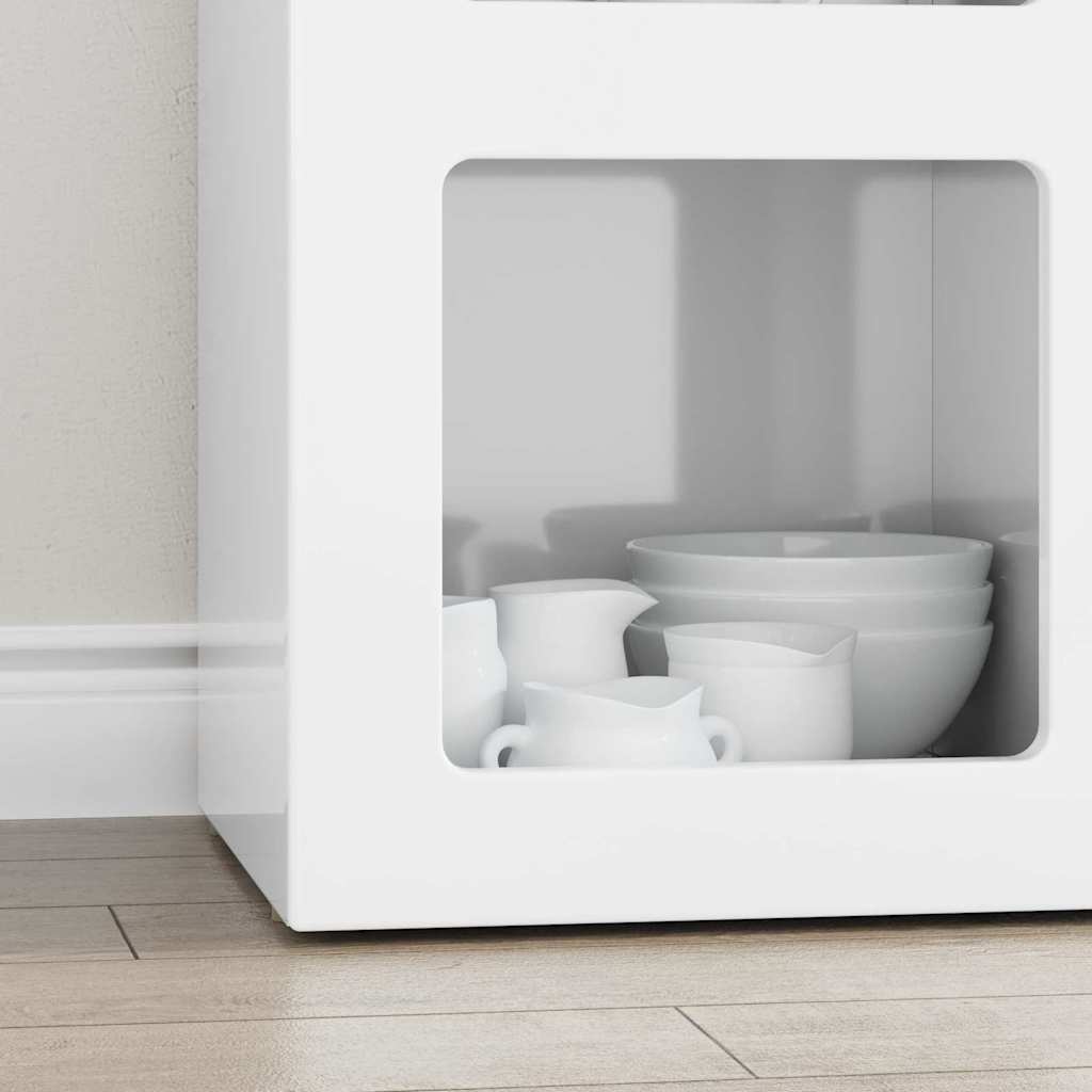 VidaXL Dressoir Hoogglans wit 59 x 35 x 80.5 cm Bewerkt hout