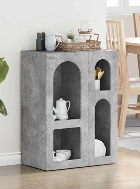 VidaXL Dressoir Beton Grijs 59 x 35 x 80.5 cm Bewerkt hout