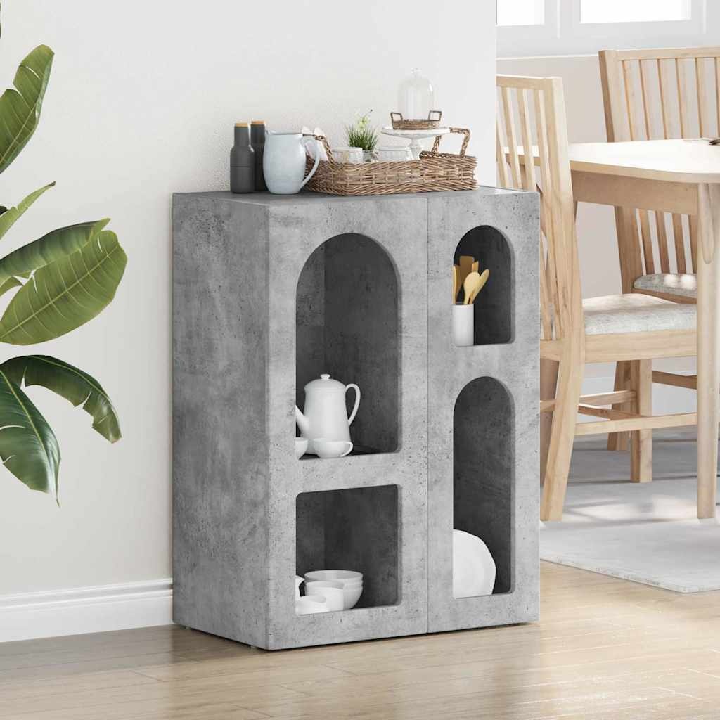 VidaXL Dressoir Beton Grijs 59 x 35 x 80.5 cm Bewerkt hout