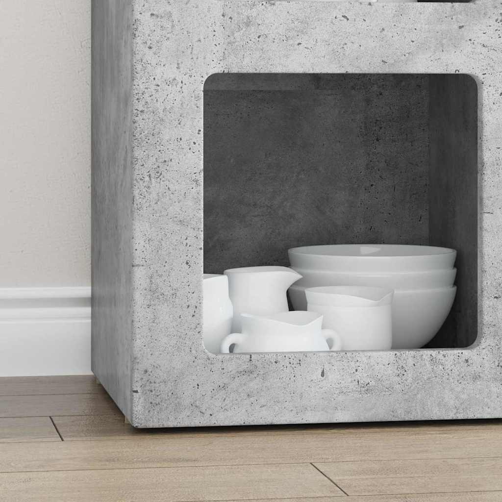 VidaXL Dressoir Beton Grijs 59 x 35 x 80.5 cm Bewerkt hout