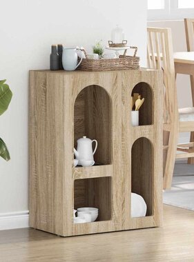 VidaXL Dressoir Sonoma Eiken 59 x 35 x 80.5 cm Bewerkt hout