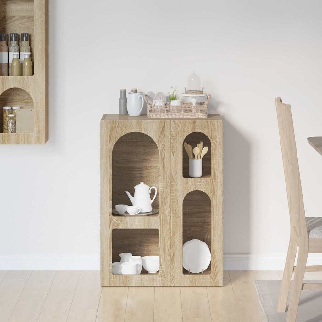 VidaXL Dressoir Sonoma Eiken 59 x 35 x 80.5 cm Bewerkt hout
