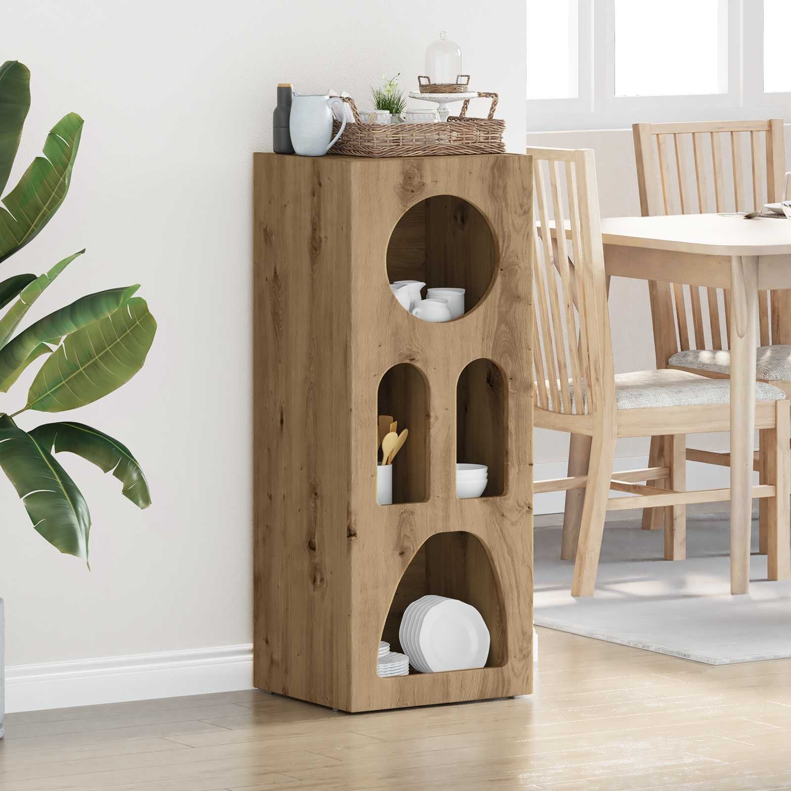 VidaXL Dressoir Artisan Eiken 40 x 35 x 100,5 cm Bewerkt hout