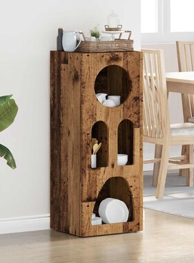 VidaXL Dressoir Oudhout 40 x 35 x 100,5 cm Bewerkt hout
