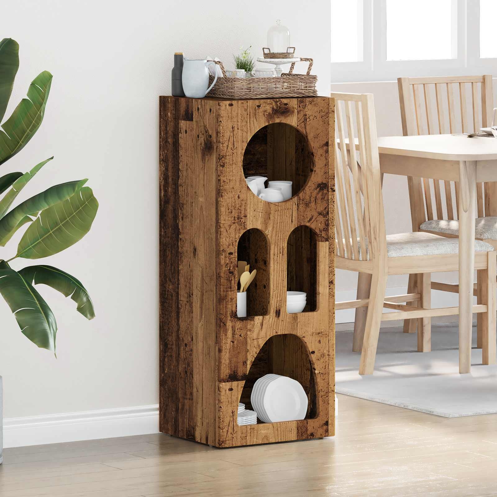 VidaXL Dressoir Oudhout 40 x 35 x 100,5 cm Bewerkt hout