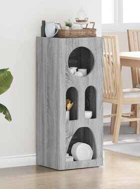 VidaXL Dressoir Grijs Sonoma 40 x 35 x 100,5 cm Bewerkt hout