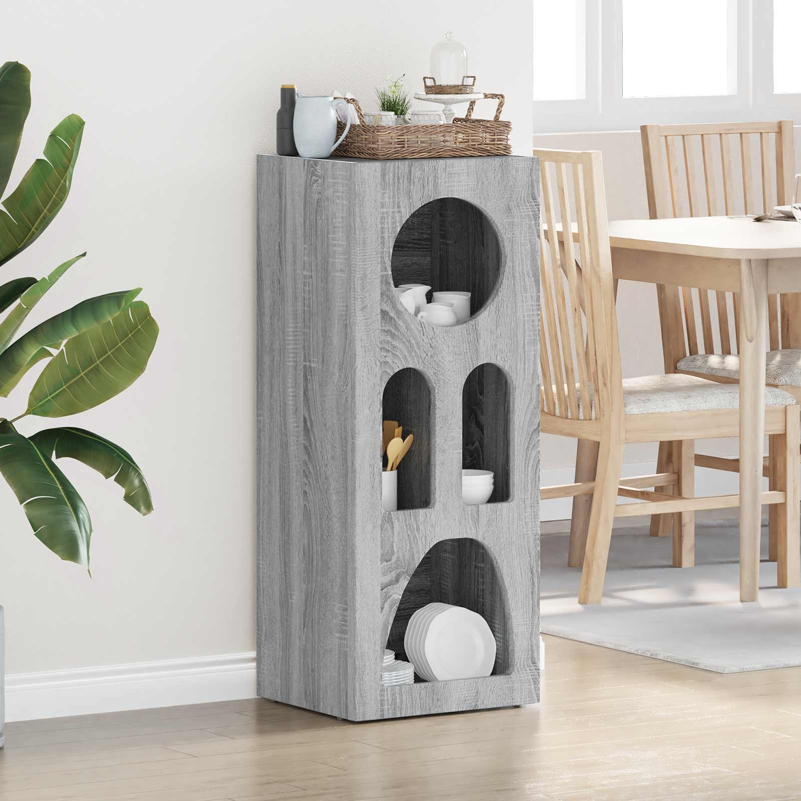 VidaXL Dressoir Grijs Sonoma 40 x 35 x 100,5 cm Bewerkt hout