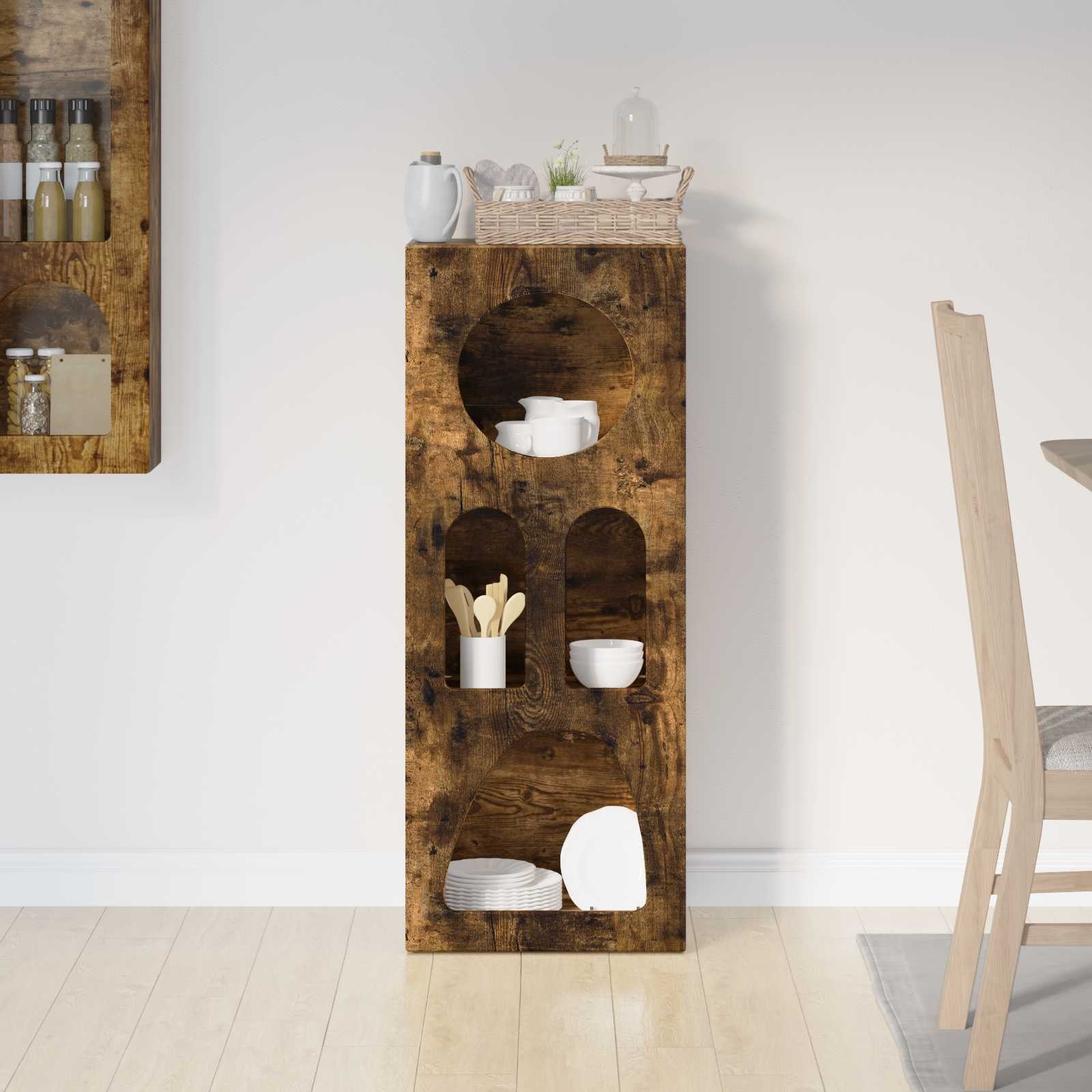 VidaXL Dressoir Gerookt eiken 40 x 35 x 100,5 cm Bewerkt hout