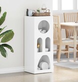 VidaXL Dressoir Hoogglans wit 40 x 35 x 100,5 cm Bewerkt hout