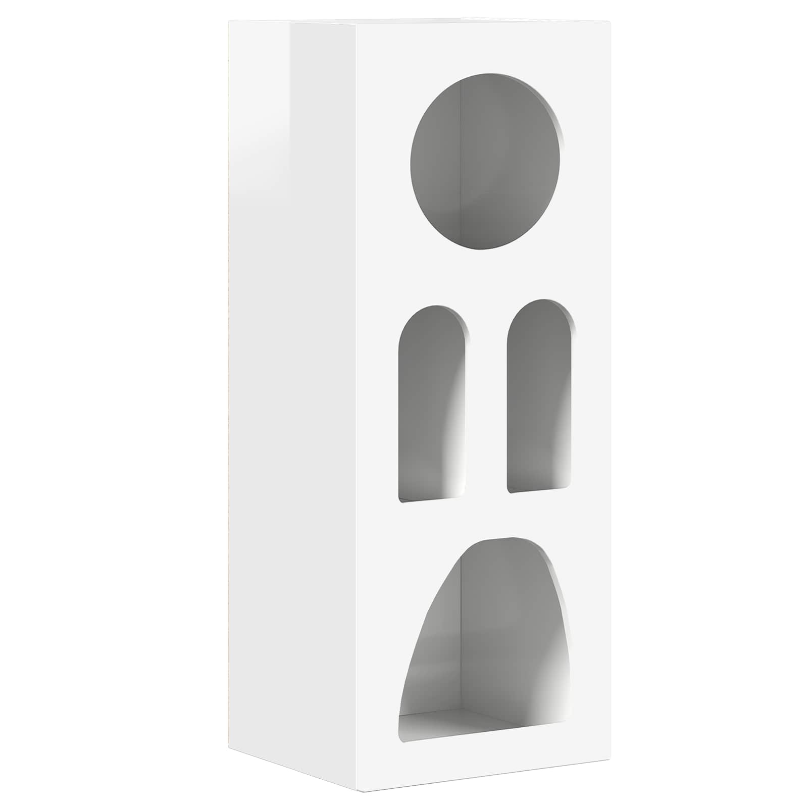 VidaXL Dressoir Hoogglans wit 40 x 35 x 100,5 cm Bewerkt hout