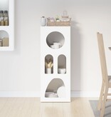 VidaXL Dressoir Hoogglans wit 40 x 35 x 100,5 cm Bewerkt hout