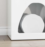 VidaXL Dressoir Hoogglans wit 40 x 35 x 100,5 cm Bewerkt hout