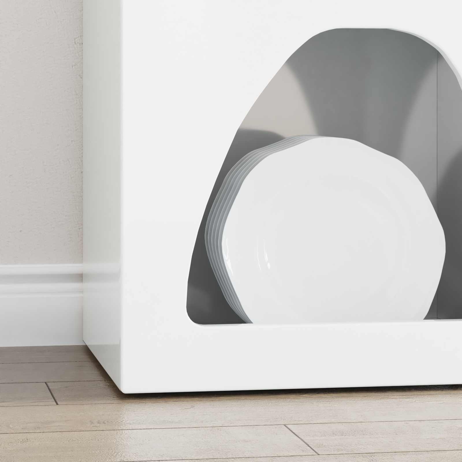 VidaXL Dressoir Hoogglans wit 40 x 35 x 100,5 cm Bewerkt hout